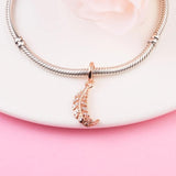 925 Silver Spring Curved Feather Dangle Bead DIY