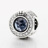 Sparkling Crown O Charm Real 925 Sterling Silver Bead for DIY Women Jewelry