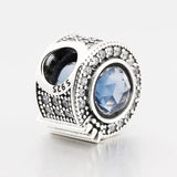 Sparkling Crown O Charm Real 925 Sterling Silver Bead for DIY Women Jewelry