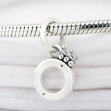 Europe Bracelet Open Center Crown O Pendant Charm 925 Sterling Silver Beads