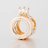 Rose Logo & Crown O Charm 925 Sterling Silver Beads for DIY Women Jewelry