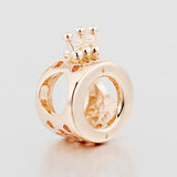 Rose Logo & Crown O Charm 925 Sterling Silver Beads for DIY Women Jewelry
