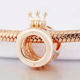 Rose Logo & Crown O Charm 925 Sterling Silver Beads for DIY Women Jewelry
