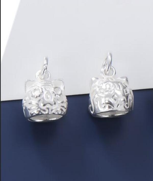 925 Sterling Silver Tiger Circle Charms for DIY Jewelry Making