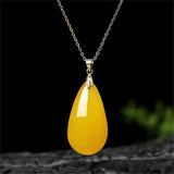 Natural Amber Pendant Necklace Jewelry For Woman Man Healing Beauty Luck Gift