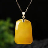 Natural Amber Pendant Necklace Jewelry For Woman Man Healing Beauty Luck Gift