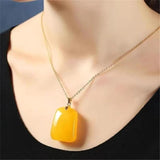 Natural Amber Pendant Necklace Jewelry For Woman Man Healing Beauty Luck Gift
