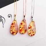 Natural Amber Pendant Necklace Jewelry For Woman Man Healing Beauty Luck Gift