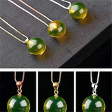 Natural Amber Pendant Necklace Jewelry For Woman Man Healing Beauty Luck Gift