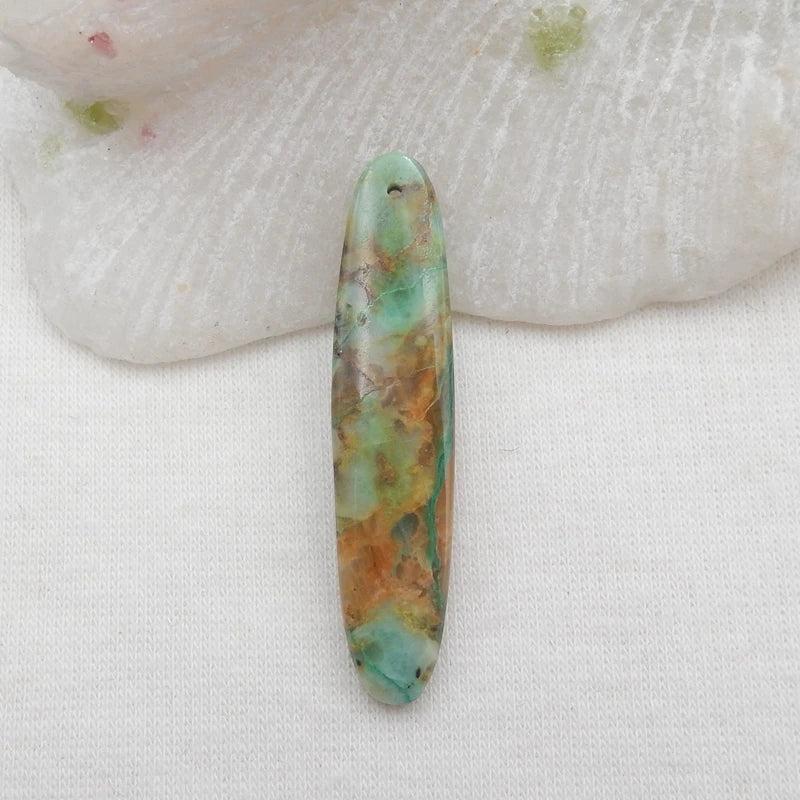 Chrysocolla Teardrop Pendant Bead 42x9x4mm