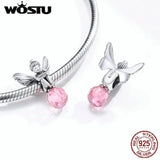 925 Sterling Silver Zircon Elf Charms Flower Pendant