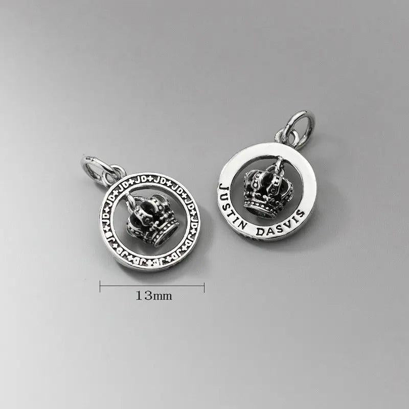 925 Silver Crown Charm Pendant for DIY Jewelry Making