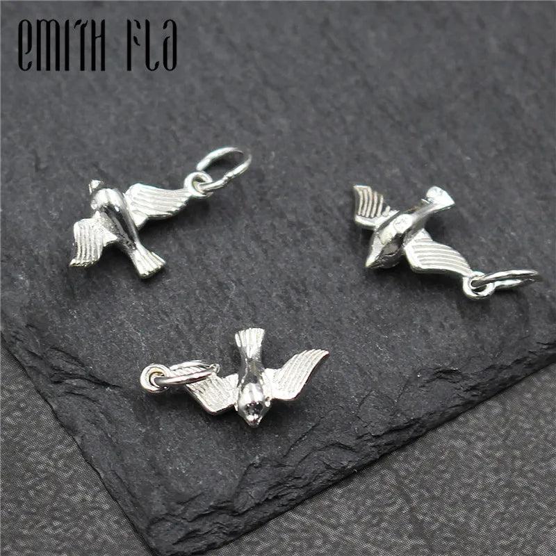 925 Sterling Silver Bird Charm for Bracelet DIY Pendant