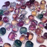 Natural Stone Little Rainbow Fluorite Crab Pendant