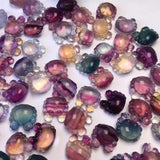 Natural Stone Little Rainbow Fluorite Crab Pendant