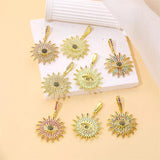 Daisy Eyes Colorful Copper Inlaid Diamond Pendant Necklace