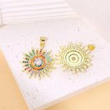 Daisy Eyes Colorful Copper Inlaid Diamond Pendant Necklace