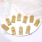 Colorful Zircon Copper Square Pendant Necklace Jewelry