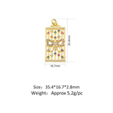 Colorful Zircon Copper Square Pendant Necklace Jewelry