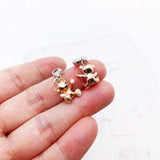 925 Silver Teddy Bear Charm Pendant Rose Jewelry Findings