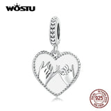 925 Silver Heart Finger Hook Charms Pendent DIY Jewelry