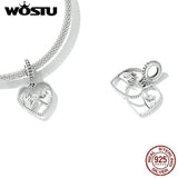 925 Silver Heart Finger Hook Charms Pendent DIY Jewelry