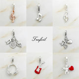 Sterling Silver Treble Clef Angel Charm Pendant