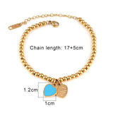 Heart Pendant Stainless Steel Bracelet for Women