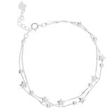 Silver Classic Five-pointed Beads Bracelet Charm Women Party Jewelry