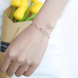 Silver Classic Five-pointed Beads Bracelet Charm Women Party Jewelry