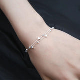 Silver Classic Five-pointed Beads Bracelet Charm Women Party Jewelry