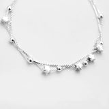 Silver Classic Five-pointed Beads Bracelet Charm Women Party Jewelry