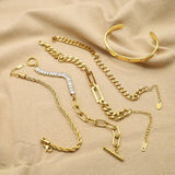 18k Plated Zircon Chain Bangle Bracelet