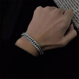 Vintage Cuban Chain Men Bracelet Stainless Steel Charm Bracelet