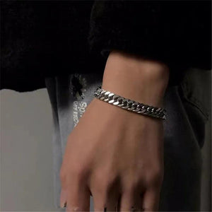 Vintage Cuban Chain Men Bracelet Stainless Steel Charm Bracelet
