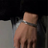 Vintage Cuban Chain Men Bracelet Stainless Steel Charm Bracelet