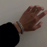 Vintage Cuban Chain Men Bracelet Stainless Steel Charm Bracelet