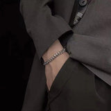 Vintage Cuban Chain Men Bracelet Stainless Steel Charm Bracelet