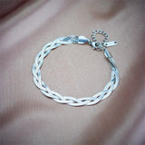 316L Stainless Steel 3-Chains Crossing Bracelet Flat Snake Chain Wrist Jewelry
