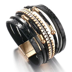 Snakeskin Pattern Leather Bracelet for Women