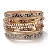 Snakeskin Pattern Leather Bracelet for Women