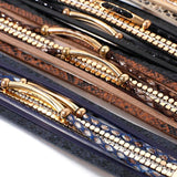 Snakeskin Pattern Leather Bracelet for Women