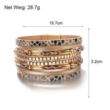 Snakeskin Pattern Leather Bracelet for Women