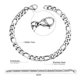 Punk Stainless Steel Chain Bracelet Unisex Jewelry