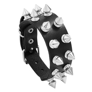 Spikes Rivet Stud Wide Cuff Bracelet Punk Gothic Rock Bangle Bracelet