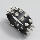 Spikes Rivet Stud Wide Cuff Bracelet Punk Gothic Rock Bangle Bracelet