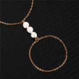 Baroque Pearl Finger Bracelet Stainless Steel Women Girls Pearl Jewelry