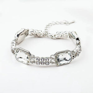 4 Rhinestone Crystal Silver Plated Bracelets for Women