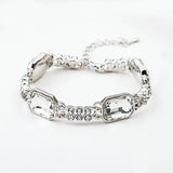 4 Rhinestone Crystal Silver Plated Bracelets for Women