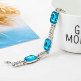 4 Rhinestone Crystal Silver Plated Bracelets for Women